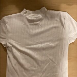 White Ribbed Women's Top